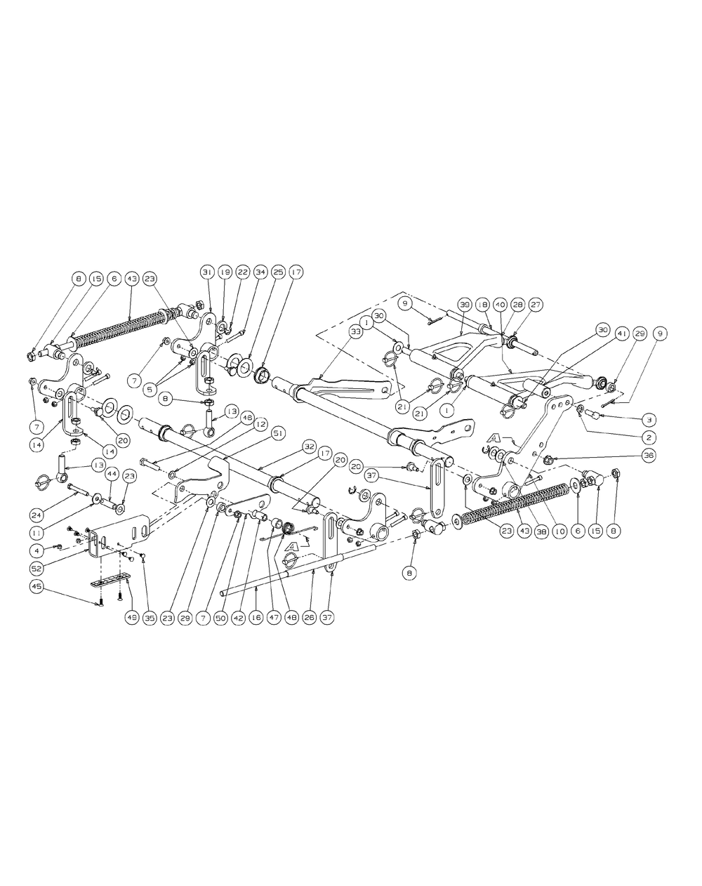 Lift Assembly (2008 And Before) Diagram and Parts List for M72-KW (53AI8CT8050-37HP-OHV)(2009 & Before) Cub Cadet Lawn Tractor